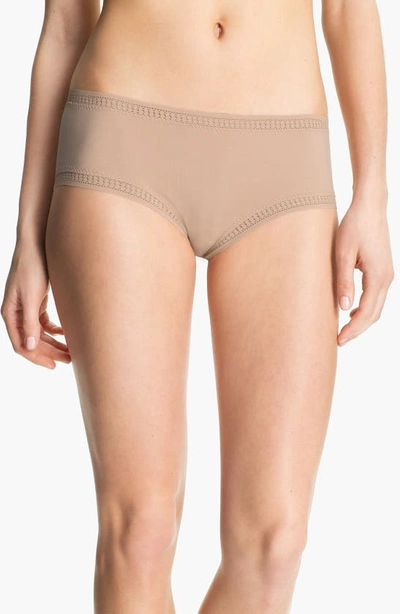 Shop On Gossamer 'cabana' Cotton Boyshorts In Champagne