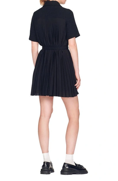 Shop Sandro Nour Belted Minidress In Black
