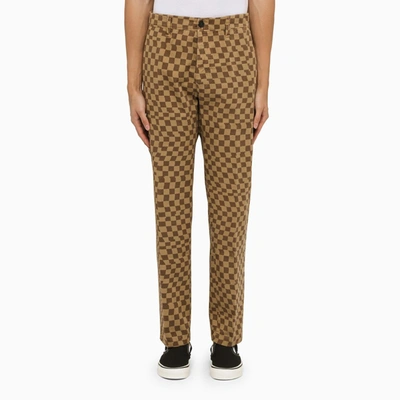 Shop Incotex Red X Facetasm | Brown-camel Checked Trousers In Multicolor