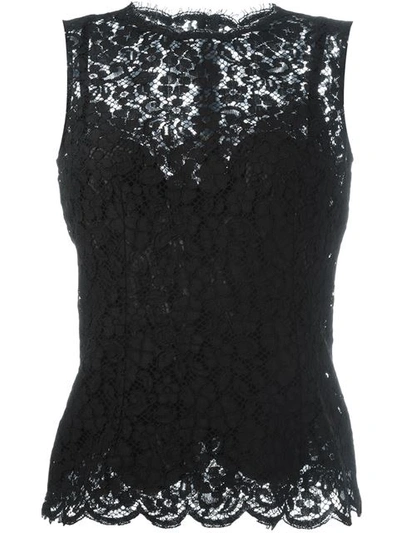 Shop Dolce & Gabbana Floral Lace Tank Top