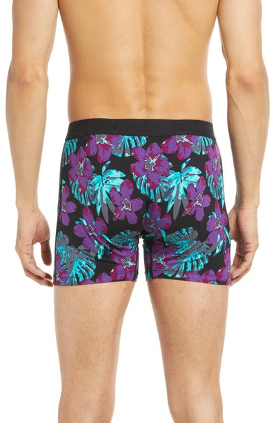 Shop Saxx Ultra Super Soft Relaxed Fit Boxer Briefs In Solar Hibiscus- Black
