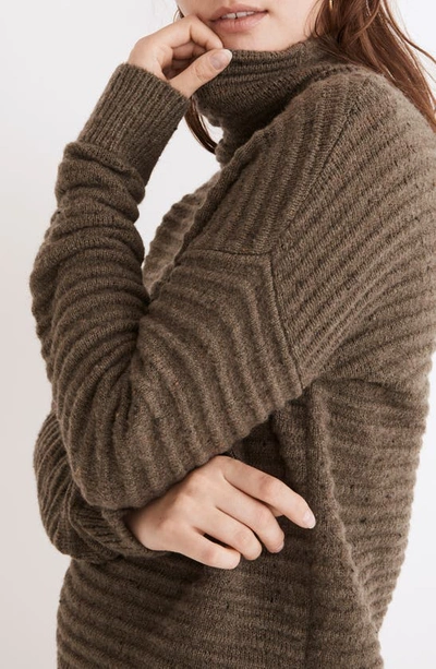 Shop Madewell Belmont Donegal Mock Neck Sweater In Donegal Forest