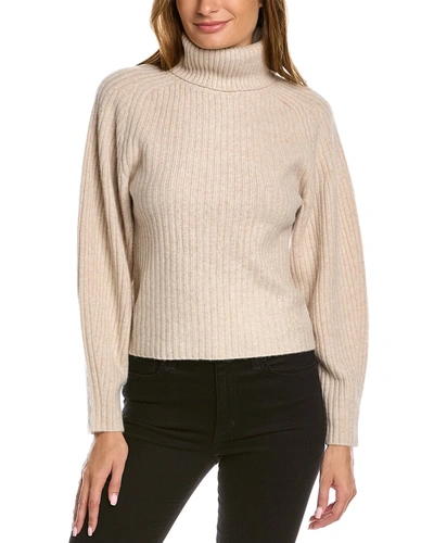 Shop Vince Open Back Turtleneck Cashmere Sweater In Grey