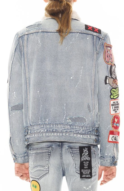 Shop Cult Of Individuality Type Iii Stretch Cotton Blend Denim Trucker Jacket In Acid