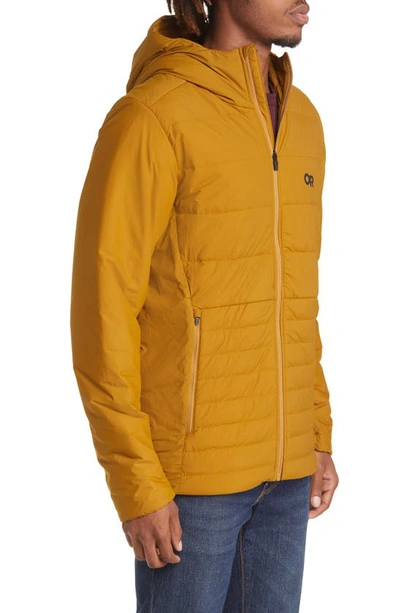 Shop Outdoor Research Shadow Quilted Hooded Jacket In Tapenade