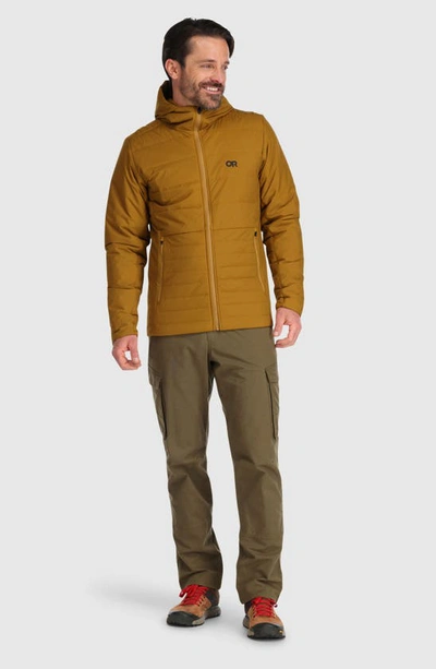 Shop Outdoor Research Shadow Quilted Hooded Jacket In Tapenade
