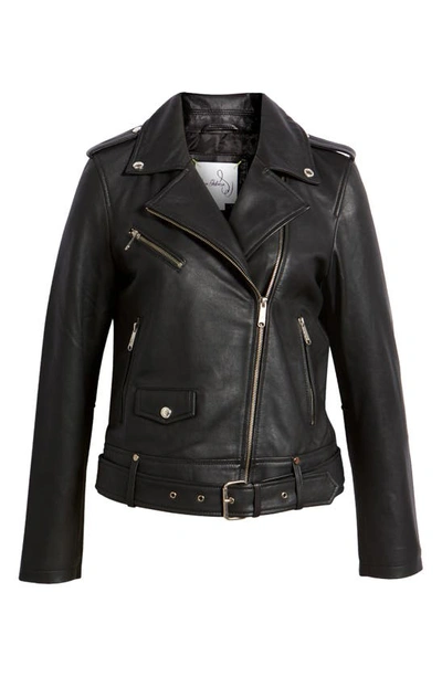 Shop Sam Edelman Belted Moto Jacket In Black