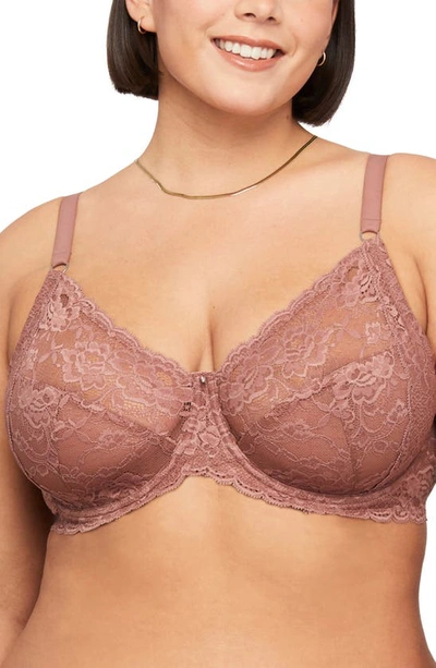 Shop Montelle Intimates Montelle Intimate Muse Full Cup Lace Bra In Pecan