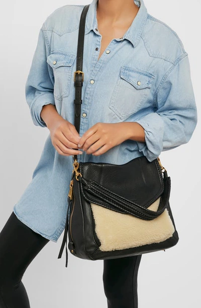 Shop Aimee Kestenberg All For Love Convertible Leather Shoulder Bag In Natural Shearling