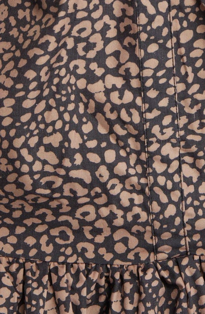 Shop Area Stars Leopard Print Babydoll Dress In Black