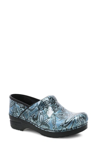 Shop Dansko Professional Clog In Denim Floral Patent