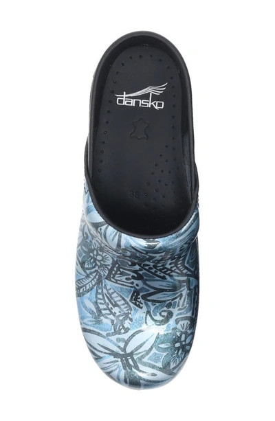 Shop Dansko Professional Clog In Denim Floral Patent