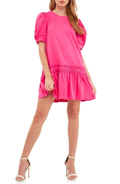 Shop English Factory Puff Sleeve Minidress In Pink