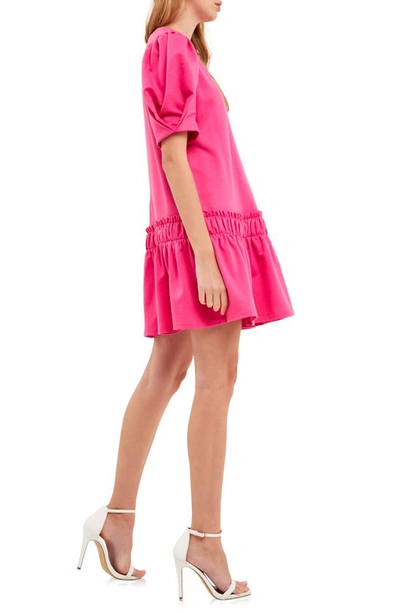 Shop English Factory Puff Sleeve Minidress In Pink
