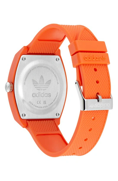 Adidas Originals Project Two Resin Rubber Strap Watch, 38mm In Orange Black  | ModeSens