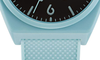 Shop Adidas Originals Project Two Resin Rubber Strap Watch, 38mm In Light Blue/ Black/ Light Blue