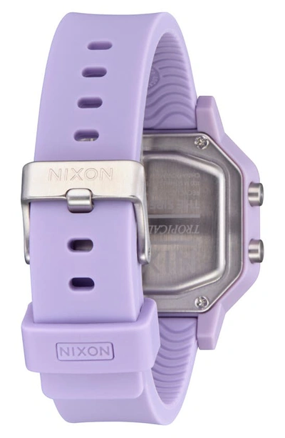 Shop Nixon Siren Digital Recycled Plastic Strap Watch, 36mm In Lavender Positive