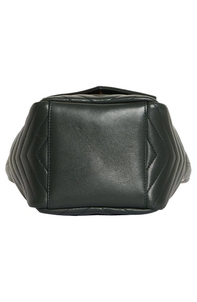 Shop Saint Laurent Mini Joy Matelassé Leather Bucket Bag In 3045 New Vert Fonce