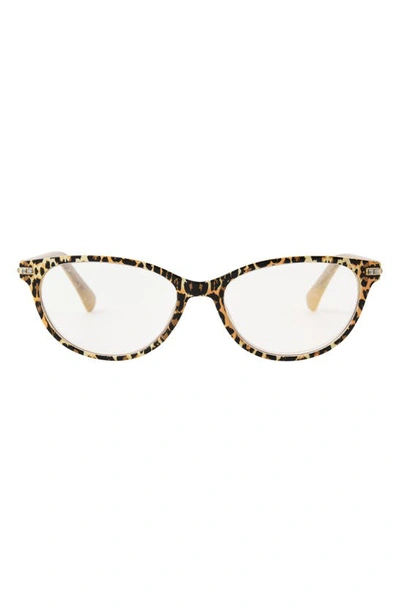 Shop Betsey Johnson Leopard Oval Blue Light Reading Glasses