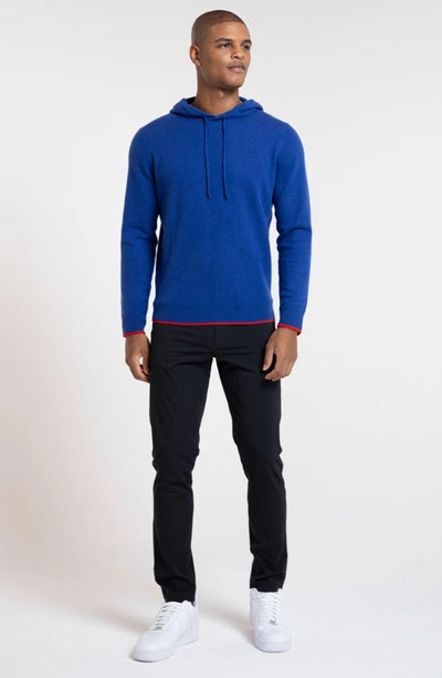 Shop Redvanly Quincy Cashmere Golf Hoodie In Classic Blue