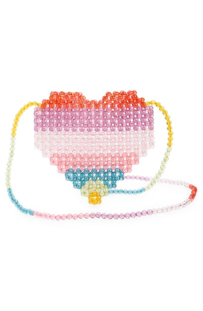 Shop Lola & The Boys Beaded Heart Purse In Pink
