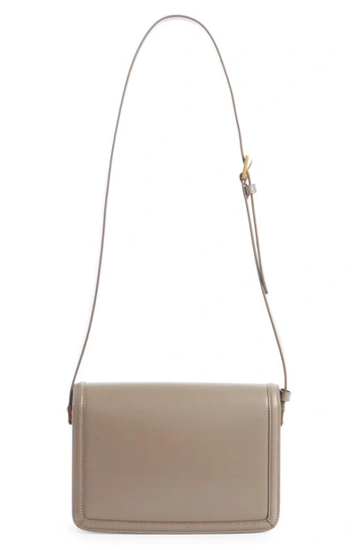 Shop Saint Laurent Medium Solferino Leather Shoulder Bag In Greyish Brown