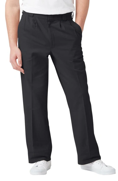 Shop Dickies Chatom Pleated Twill Pants In Black