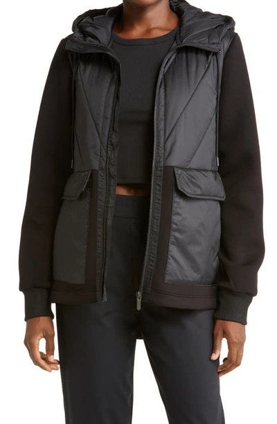 Shop Zella Hybrid Puffer Jacket In Black