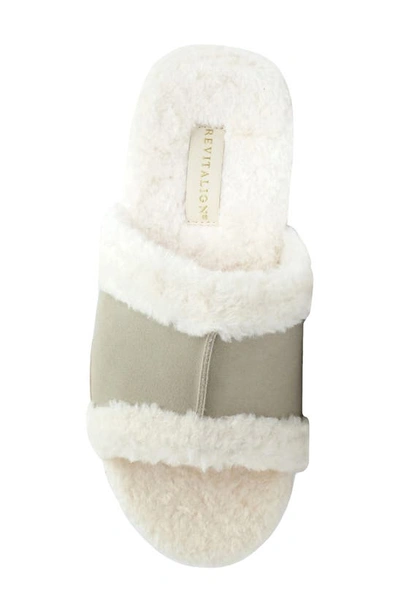 Shop Revitalign Clara Orthotic Faux Fur Lined Slide Slipper In Oatmeal