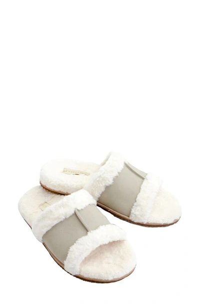 Shop Revitalign Clara Orthotic Faux Fur Lined Slide Slipper In Oatmeal