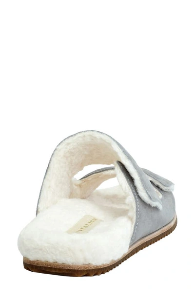 Revitalign Amelia Faux Fur Lined Slide Slipper In December Sky