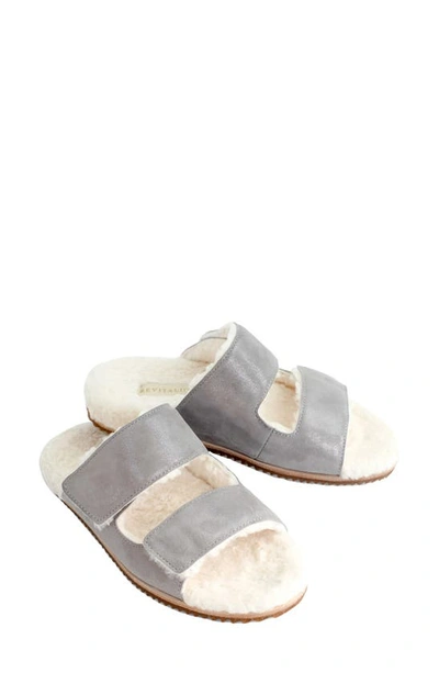 Revitalign Amelia Faux Fur Lined Slide Slipper In December Sky