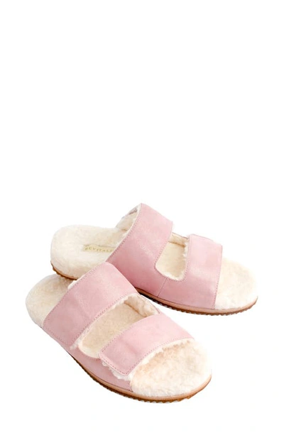 Shop Revitalign Amelia Faux Fur Lined Slide Slipper In Pink