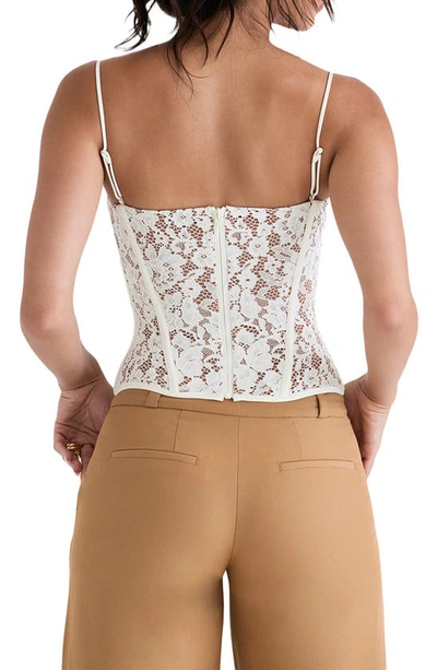 Shop House Of Cb Mila Floral Lace Underwire Corset Camisole In Ivory