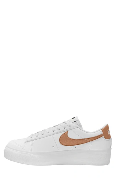 Shop Nike Blazer Low Platform Sneaker In White/ Metallic/ Copper/ Black