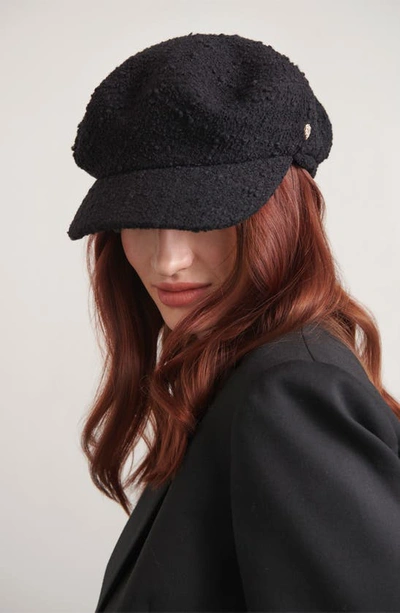 Shop Helen Kaminski Vicky Bouclé Wool Blend Newsboy Hat In Black