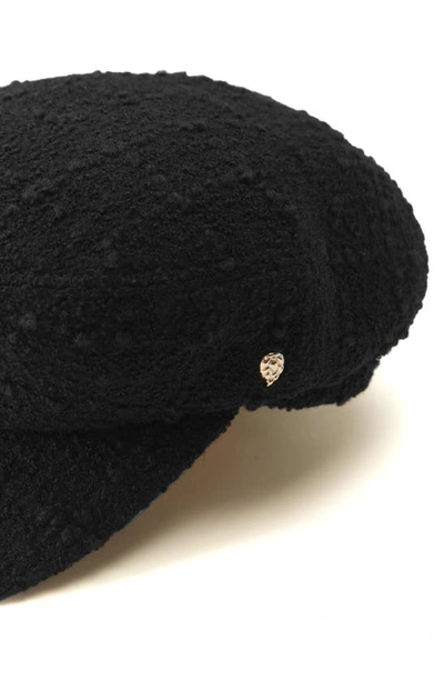 Helen Kaminski Vicky Bouclé Wool-blend Baker Boy Cap In Black