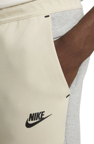 Shop Nike Tech Fleece Jogger Sweatpants In Dark Grey/ Rattan/ Black