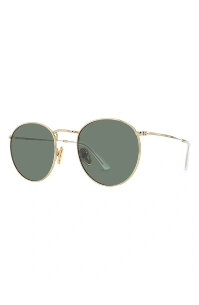 Shop Banbe Banbé The Hawkins Polarized Round Sunglasses In Goldreen