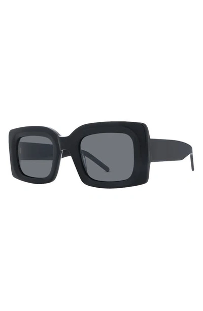 Shop Banbe The Kendall Square Sunglasses In Black-smoke