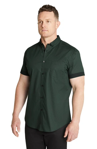 Shop Johnny Bigg Jarrow Stretch Cotton Button-up Shirt In Emerald