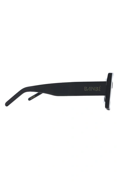 Shop Banbe The Kendall Square Sunglasses In Black-smoke