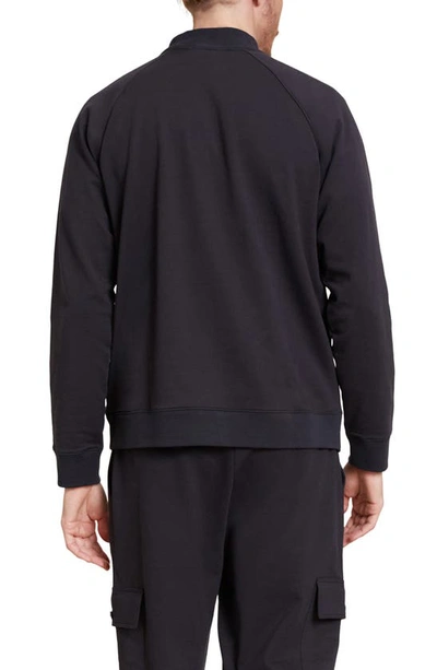 Shop Barefoot Dreams Malibu Collection® Pima Cotton Fleece Half Zip Sweatshirt In Black