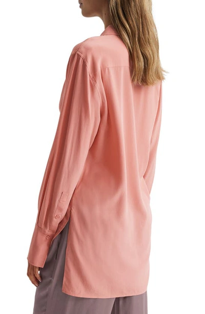 Shop Reiss Eden Silk Shirt In Pink