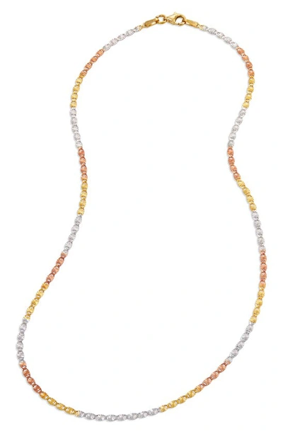 Shop Savvy Cie Jewels Mixed Metallic Link Necklace In Yellow