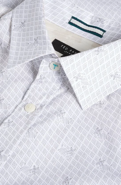 Shop Ted Baker Mervil Mini Dog Print Button-up Shirt In White