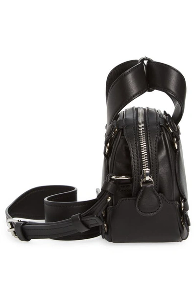Shop Courrèges Loop Leather Crossbody Bag In Black