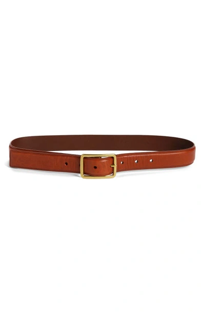 Shop Madewell Rectangle Buckle Leather Belt In English Saddle
