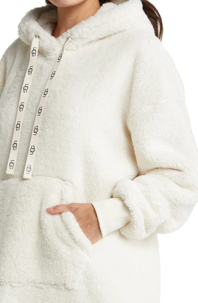 Shop Ugg Winola Oversize Hooded High Pile Fleece Nightgown In Cream