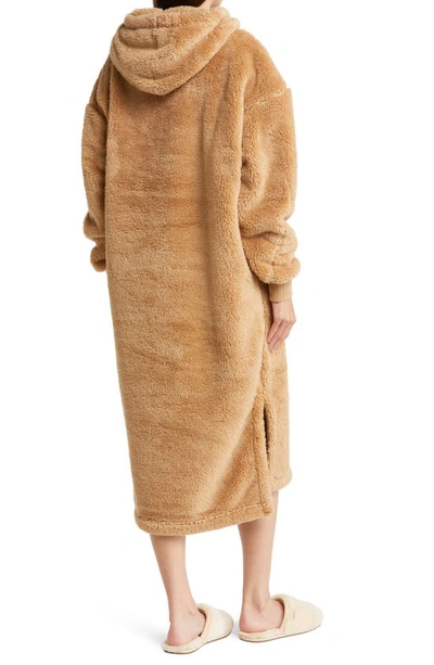 Shop Ugg Winola Oversize Hooded High Pile Fleece Nightgown In Live Oak